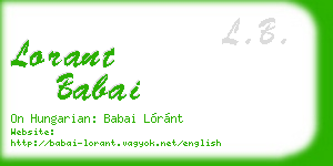 lorant babai business card