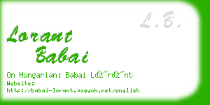 lorant babai business card